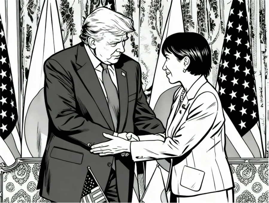 トランプと高市の握手