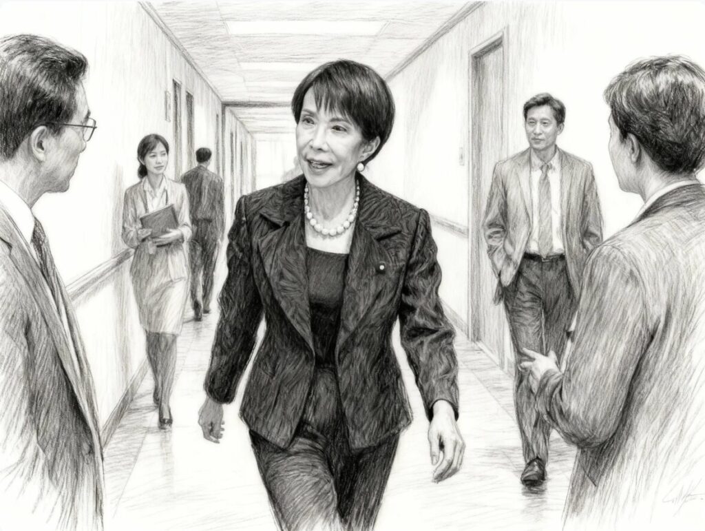 廊下を歩く　高市首相